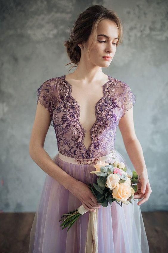 violet wedding dress